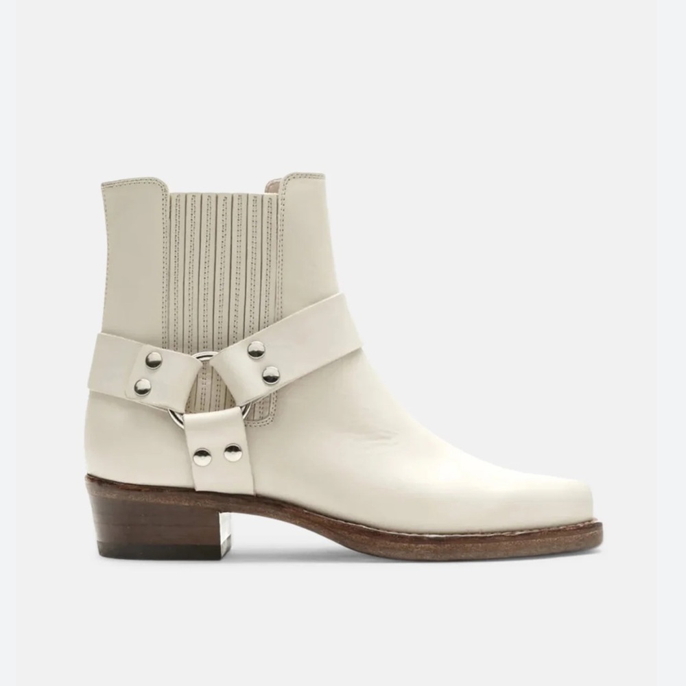 Re/Done short cavalry boots in ivory
